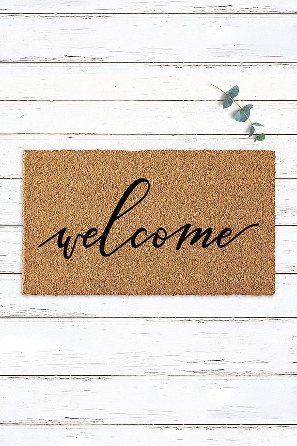 El Yazısıyla Welcome Kapı Paspası Dış Kapı Önü Paspası Koko Paspas Kıl Paspas Ev Apartman - 1