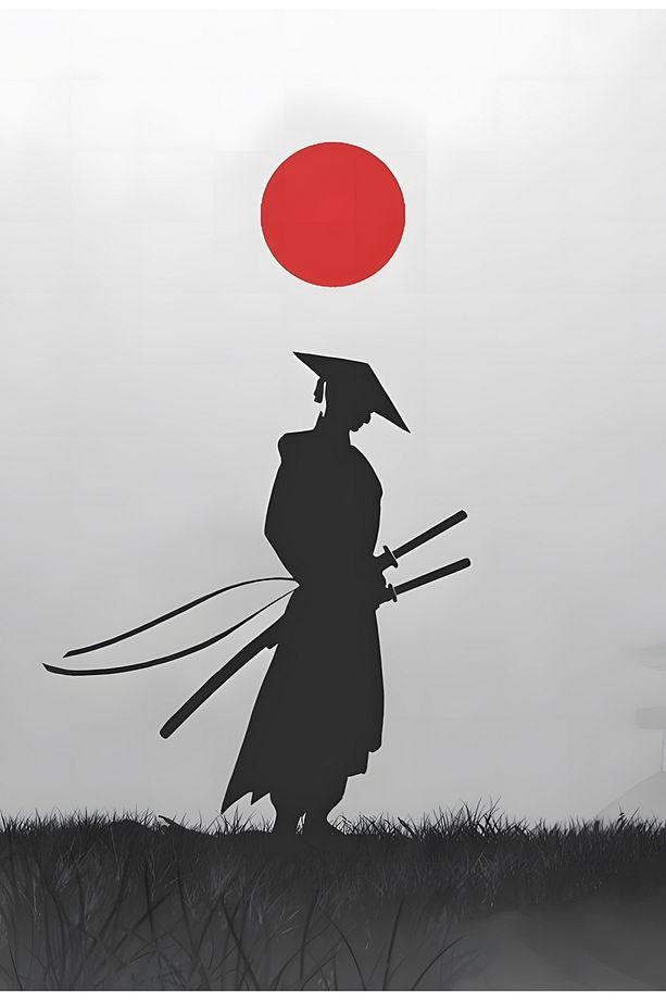 Japon Savaşçı Çerçevesiz Poster Duvar Tablosu Poster Modern Tablo Dekoratif Çerçevesiz Tablo - 3