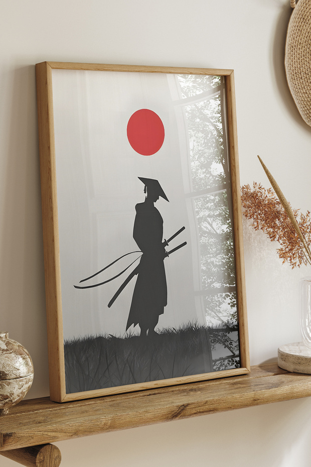 Japon Savaşçı Çerçevesiz Poster Duvar Tablosu Poster Modern Tablo Dekoratif Çerçevesiz Tablo - 1