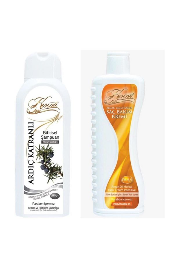 Ardıç Katranlı Bitkisel Şampuan 400 ml + Argan Yağlı Yoğun Saç Bakım Kremi 400 ml - 1