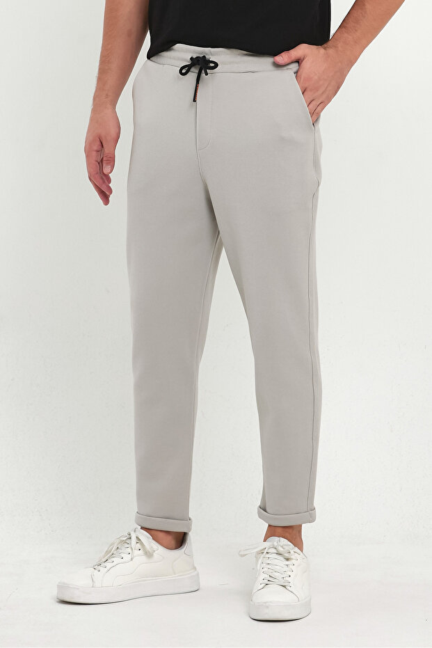 GREY Men's Jogger Pants - Lakos Pattern, Cotton, Elastic Waist and Drawstring - 2