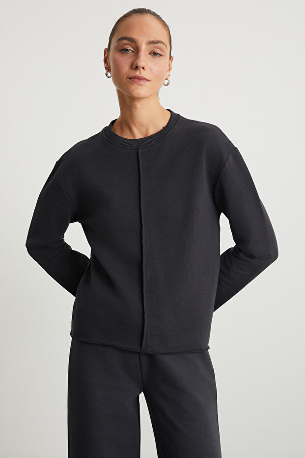 SHENA Kadın Antrasit Sweatshirt - 2