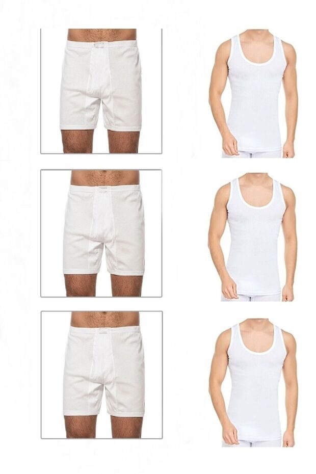 Total of 6 Pieces Undershirt and Briefs Set, 3 Pieces Underwear and 3 Underwear
