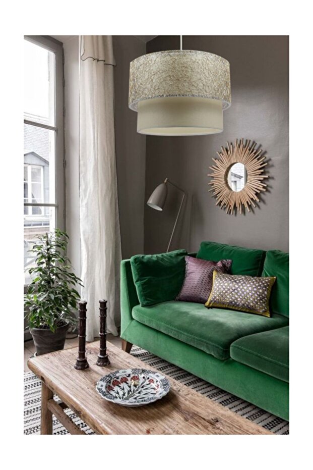 Stone Altın Saçak Pasta Avize - 1