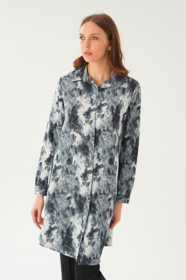 BlAck PAtterned Tunic - 4236A Model - 2