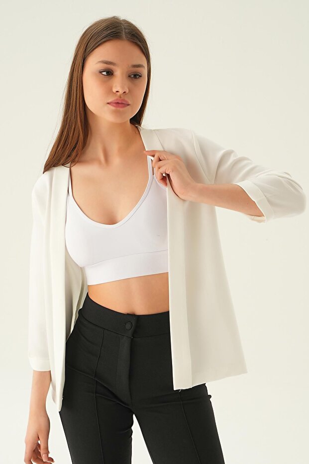 Ecru 6382-1 Model Sleeve Folded Jacket - 3