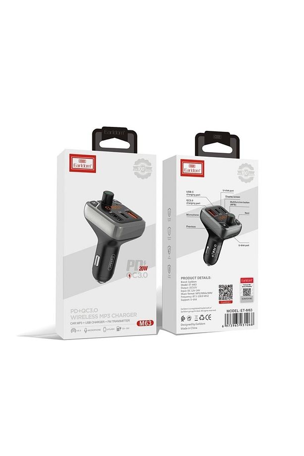 Bluetooth Usb3.0 Ve Type C Pd Hızlı Şarj Fm Transmitter Araç Çakmaklık Şarj Aleti - 6