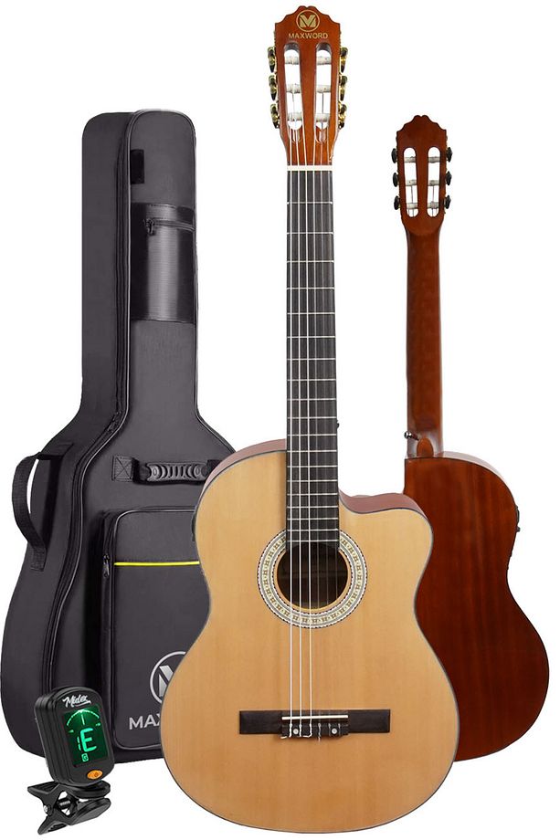 Maxword X47 Profesyonel Masif Ağaç Ekolayzerli Elektro Klasik Gitar Seti 4/4 Üst Segment - 4