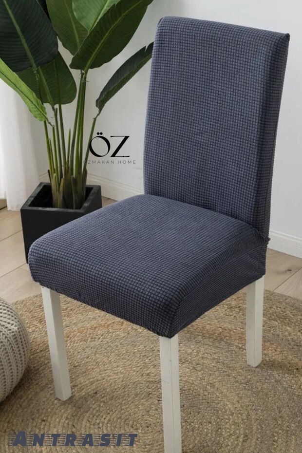 Chair Cover, Chair Cover, Elastic, Lycra, Washable, 1 Piece, Anthracite Color