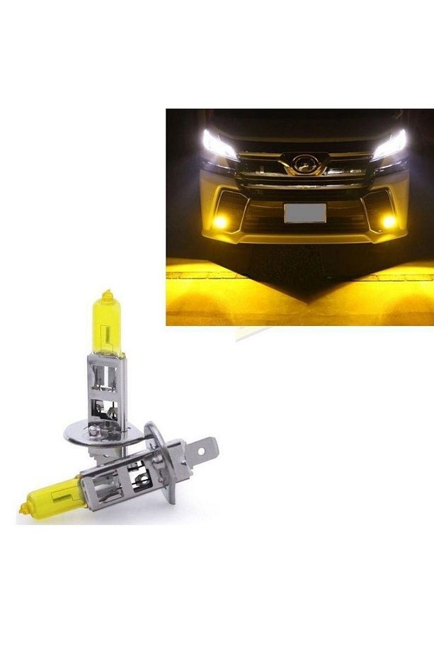 12v 55w H1 Süper Sarı Işık Civciv Sarısı Limon Sarısı Ampul Seti - 3
