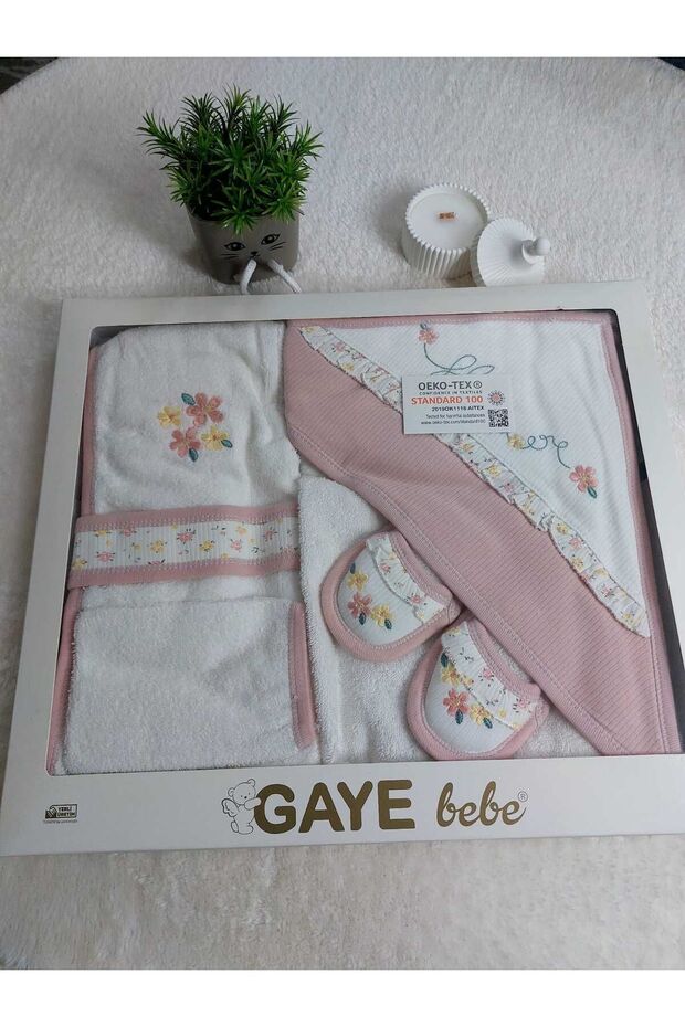 Milays Flower Embroidered Gaye Bathrobe Set