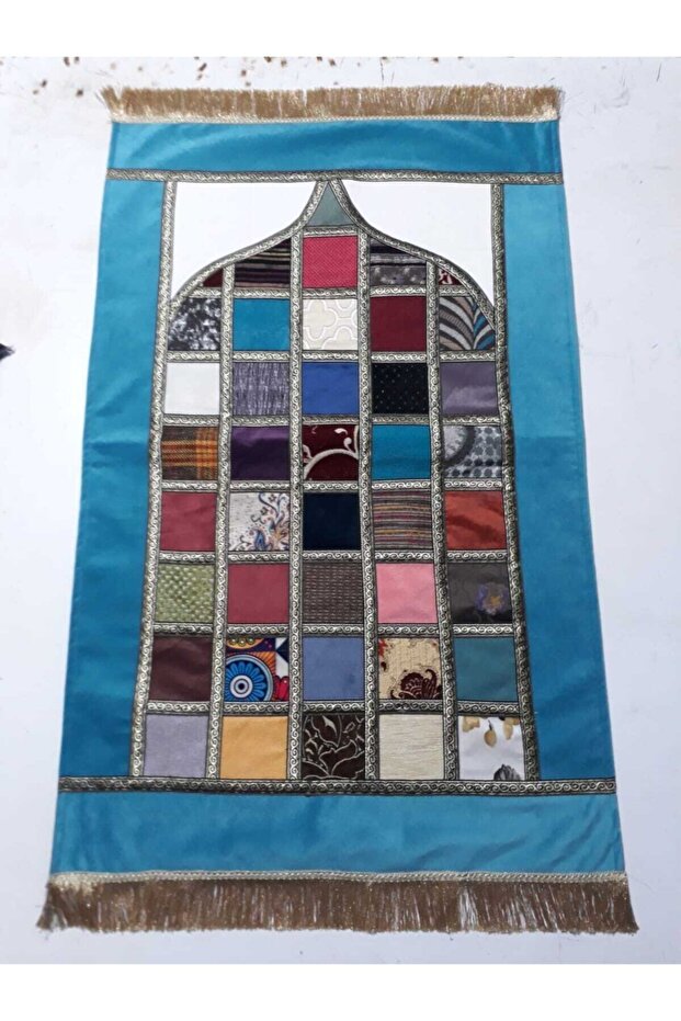 Patchwork Kareli Mihraplı Seccade - 2