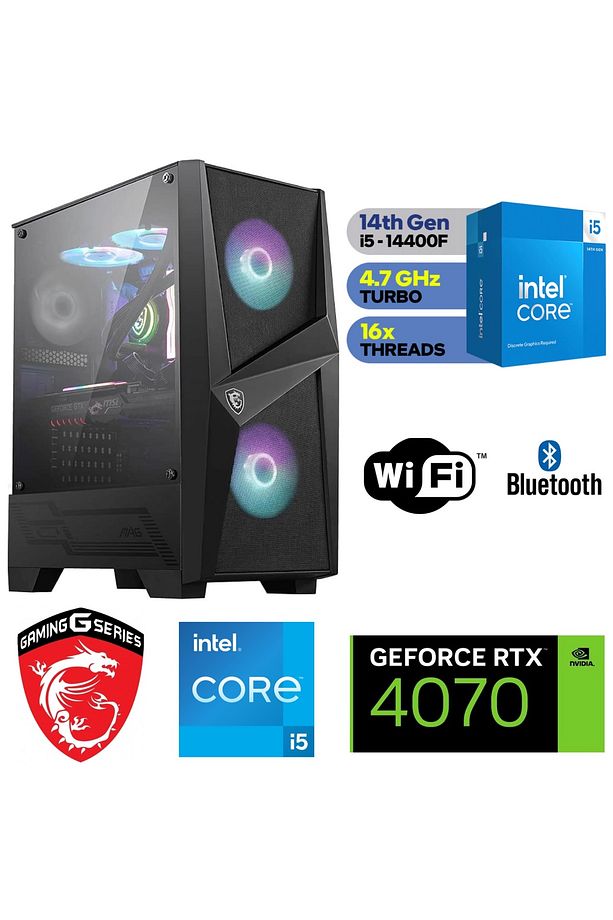 RTX4070 12GB - İNTEL İ5 14400F - 32GB DDR5 RAM - 1 TB M.2 SSD - WİNDOWS 1 1 PRO - 1