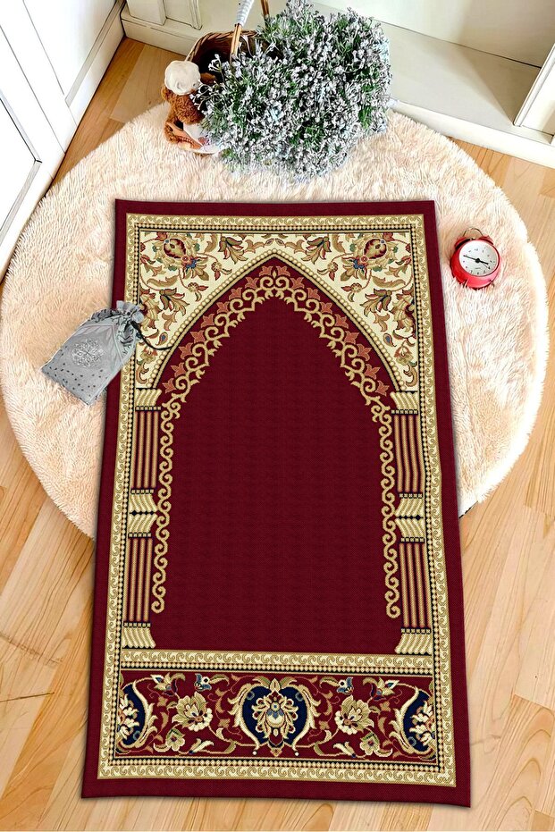 Decorative Digital Printed Black Non-Slip Base Prayer Rug Prayer Rack 75x120