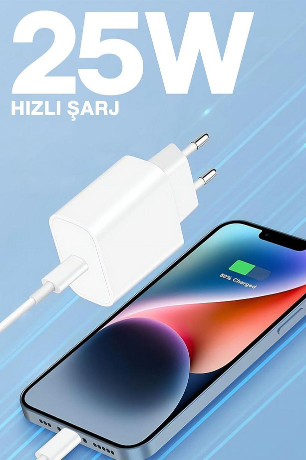 By Deji Iphone 15 16 - 15 16 Pro - 15 16 Plus - 15 16 Pro Max 16e Için Hızlı Şarj Adaptörü 25w Typec - 2