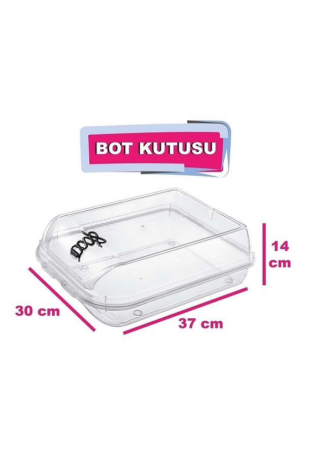 6'lı Hava Alma Özellikli Şeffaf Bot Ayakkabı Saklama Kutusu - 4