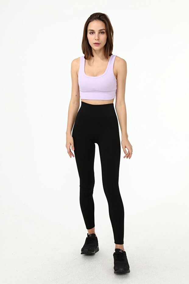 Lila Askılı Crop Top - 2