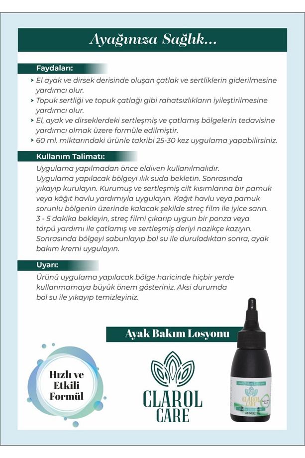 Care Callus Ayak Bakım Losyonu Topuk Sertliği Giderici 60 Ml. - 2