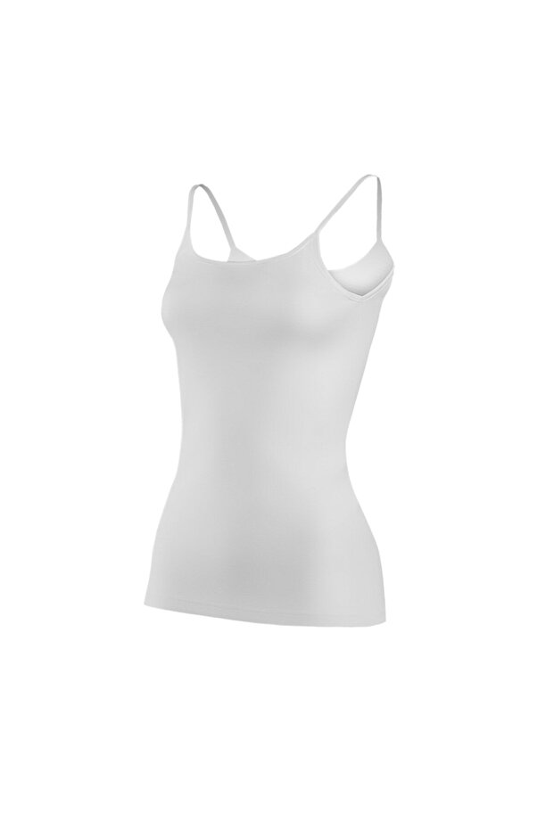 Women's 100% Cotton 3-Pack White Undershirt with Rope Straps