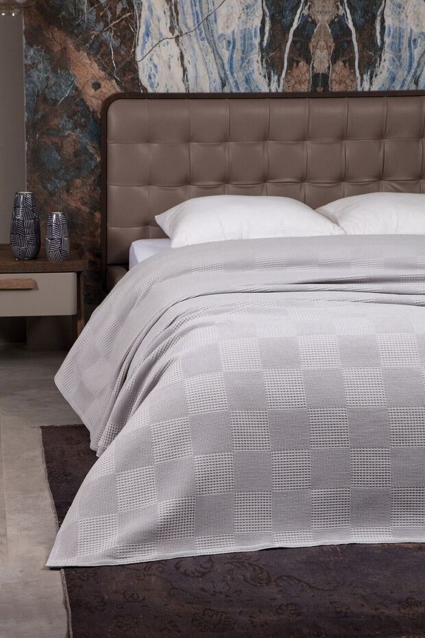 قطن مزدوج رمادي بيكيه - 1