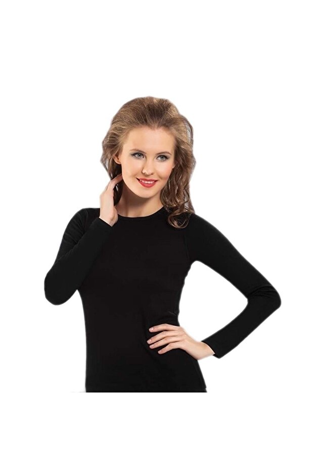 271 Real Thermal Underwear Long Body Suit - - Thermal O-Neck Long Sleeve - Black