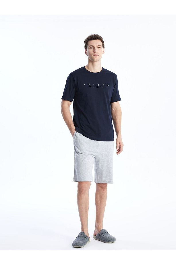 Standart Kalıp Erkek Şortlu Pijama Takımı - 3
