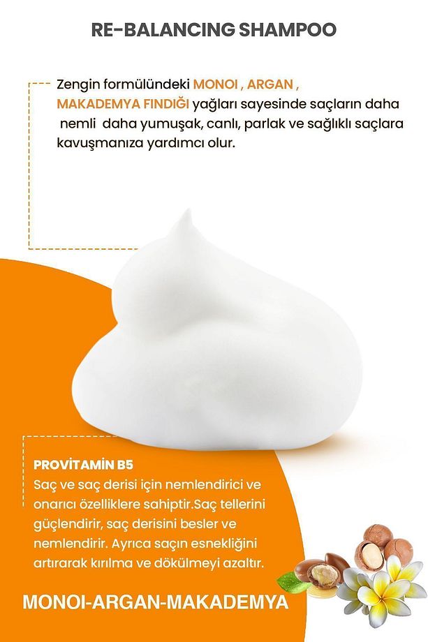 Kuru ve Yıpranmış saçlar İçin Monoi, Argan ve Makademya Yağ İçerikli Nourishing Şampuan 400 ML - 2