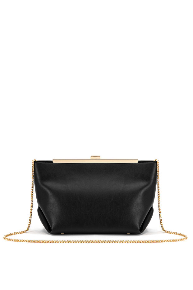 Stylish Clutch with Metal Accessories