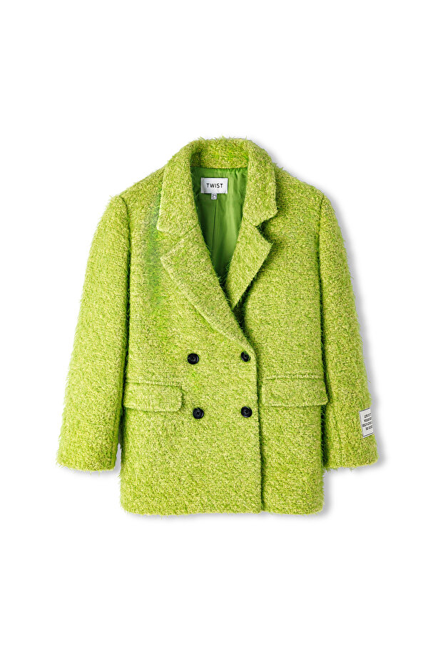 Lime Woven Coat - 6