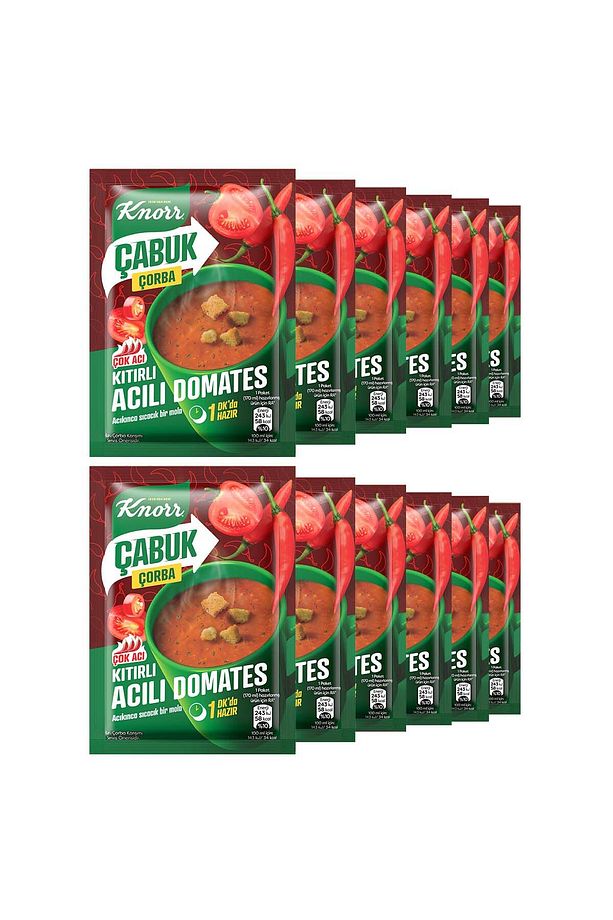 Acılı Domates Çabuk Çorba 22 gr X 12 Adet - 2