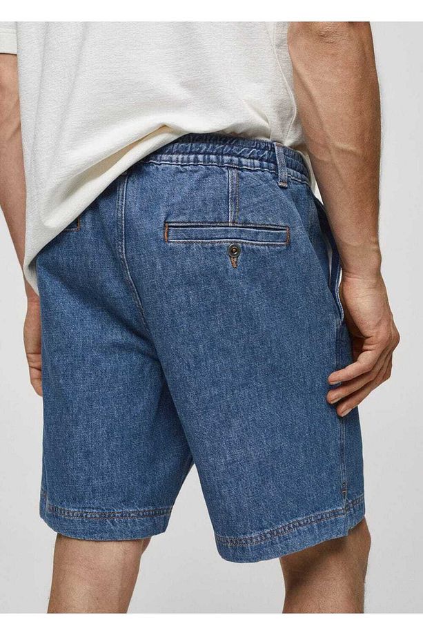 İp detaylı denim Bermuda şort - 7