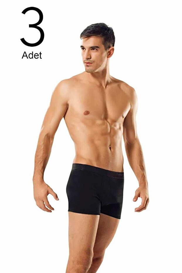 3'lü Paket Elastan Erkek Boxer - 1