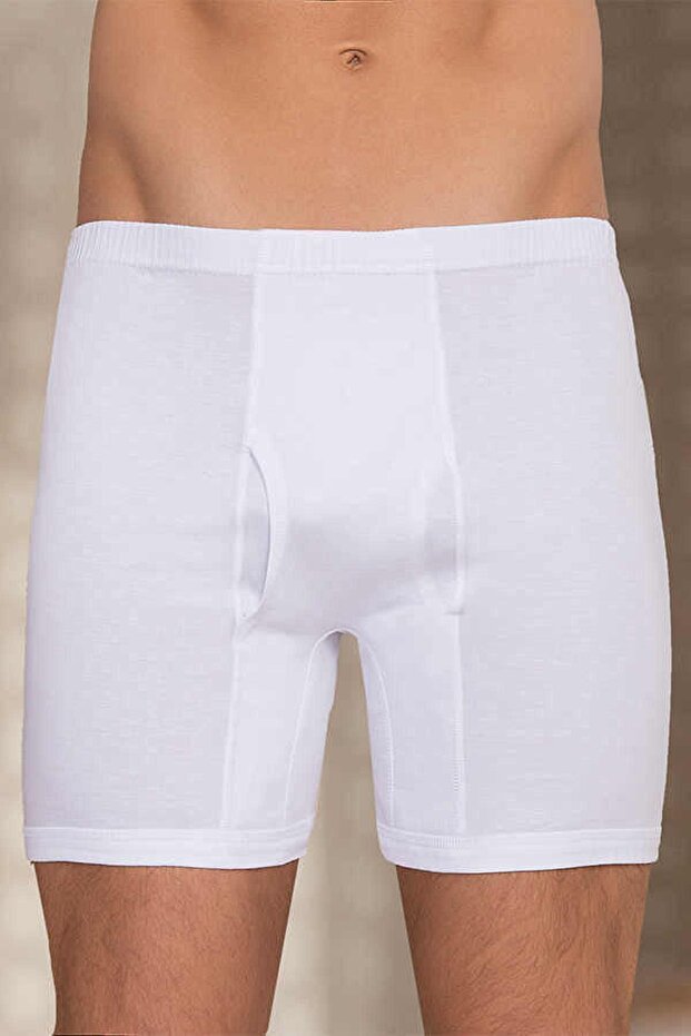 12 Pieces White Color Cuffed Boxers