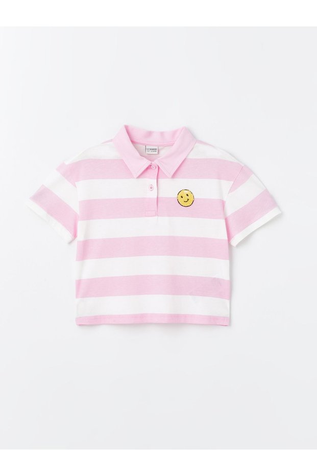 Polo Collar Short Sleeve Girl's T-Shirt