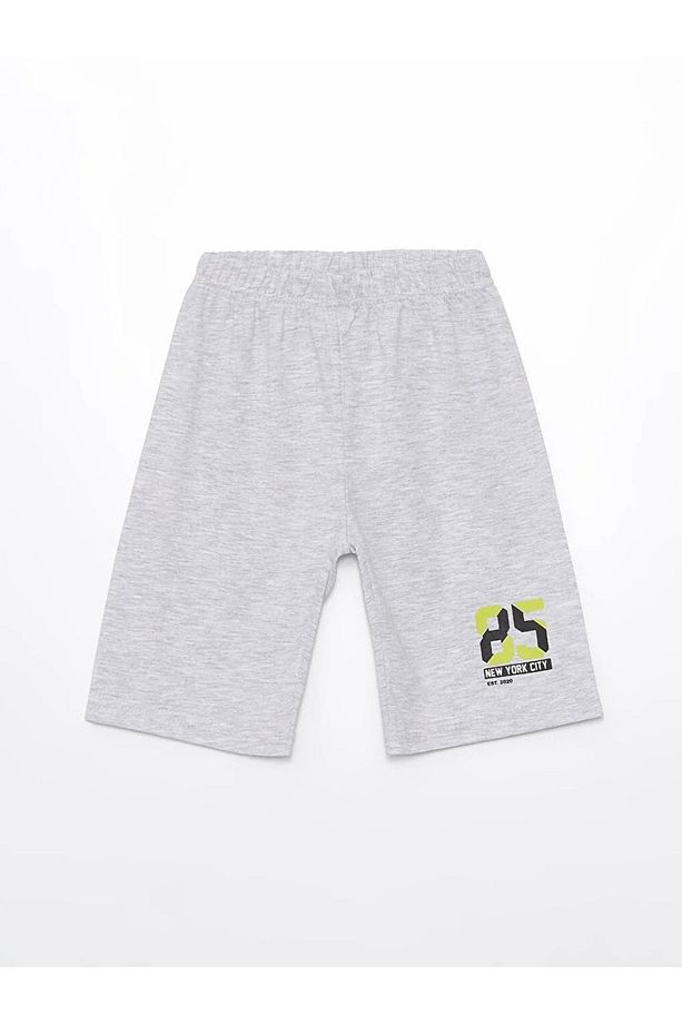 LCW Kids Bisiklet Yaka Baskılı Erkek Çocuk Şortlu Pijama Takımı - 3