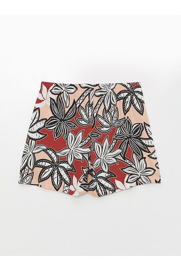 Beli Lastikli Desenli Kadın Şort Pijama Altı - 7