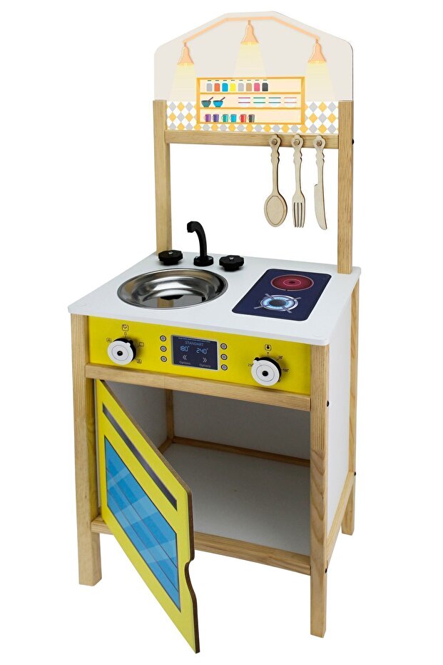 Ahşap Oyuncak Mutfak Seti - Sarı - 6