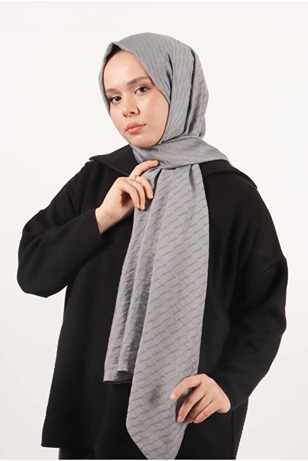 Stick Pattern Silky Viscose Shawl - 1