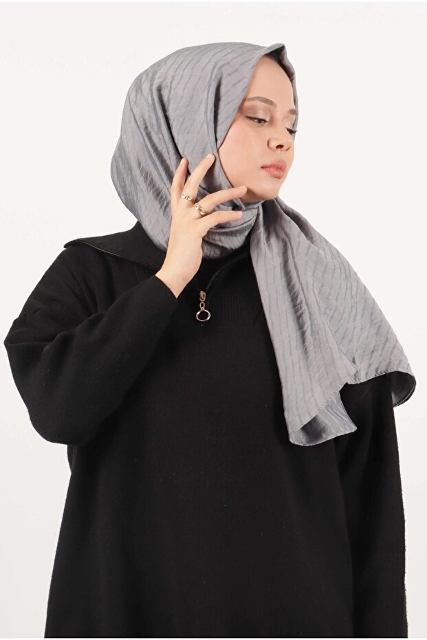 Stick Pattern Silky Viscose Shawl - 4