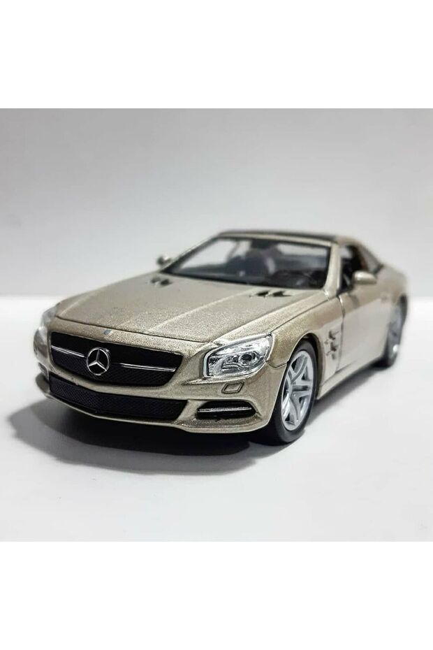 1.36 Scale Welly Brand Licensed Mercedes Benz Sl500 Beige Color 12 cm Model Metal Car
