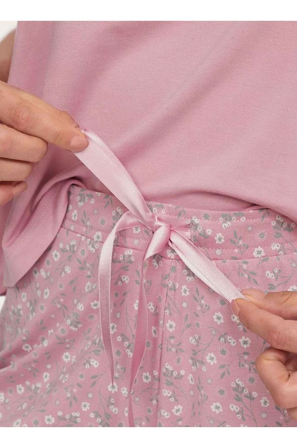 Kadın Sıfır Kol Şortlu Pijama Takımı - 4