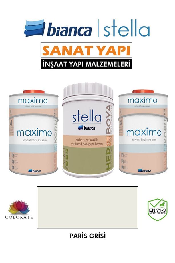 Stella 10-12 M2 Boyama Seti ( 1Lt Boya+ 1Lt Maximo Parlak ) - 1