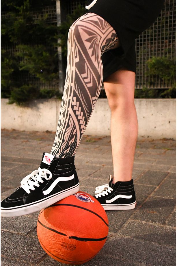 Giyilebilir Desenli Bacak Dövmesi 3D Baskılı Tattoo - 1