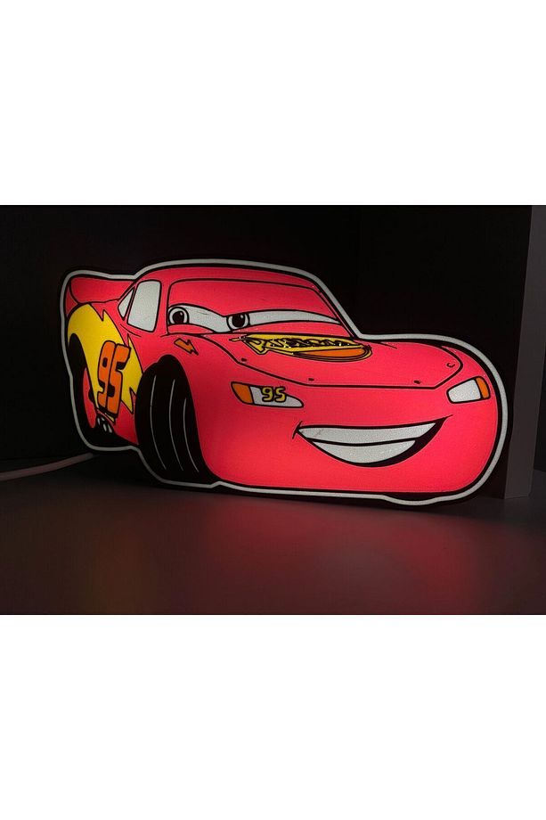 Şimşek Mcqueen Araba Led Işıklı Lightbox Masa Lambası - 1