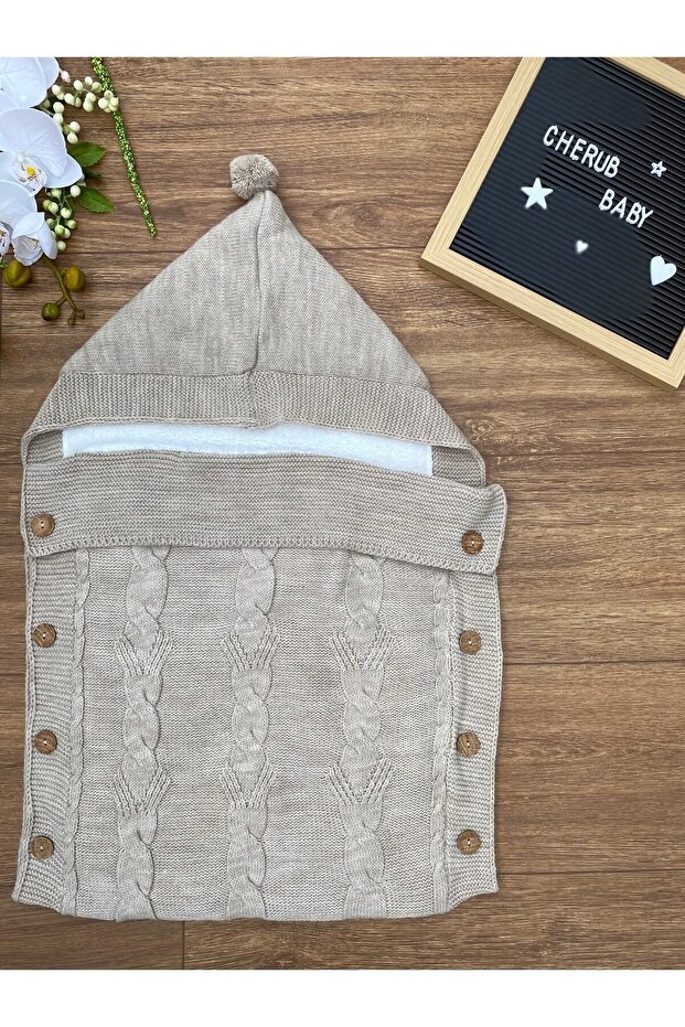 قماط أطفال محبوك من Wellsoft Pompom