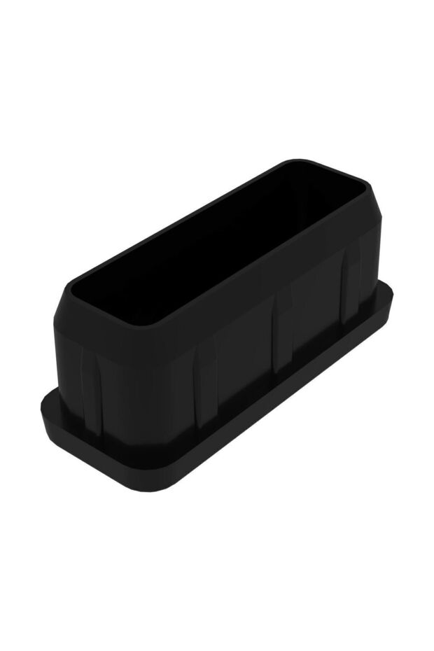 20x50 Mm Plastic Rectangular Interlocking Profile Plug Black (4 PCS) - 2