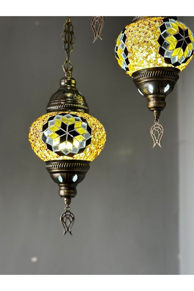 Otantik El Yapımı Mozaik Avize - 4