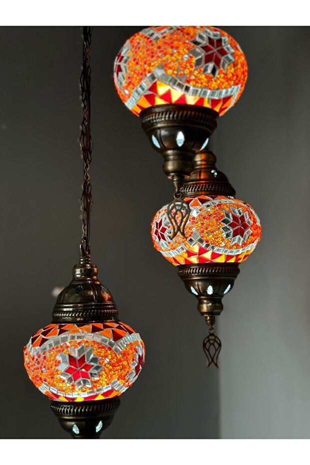 Otantik El Yapımı Mozaik Avize - 3