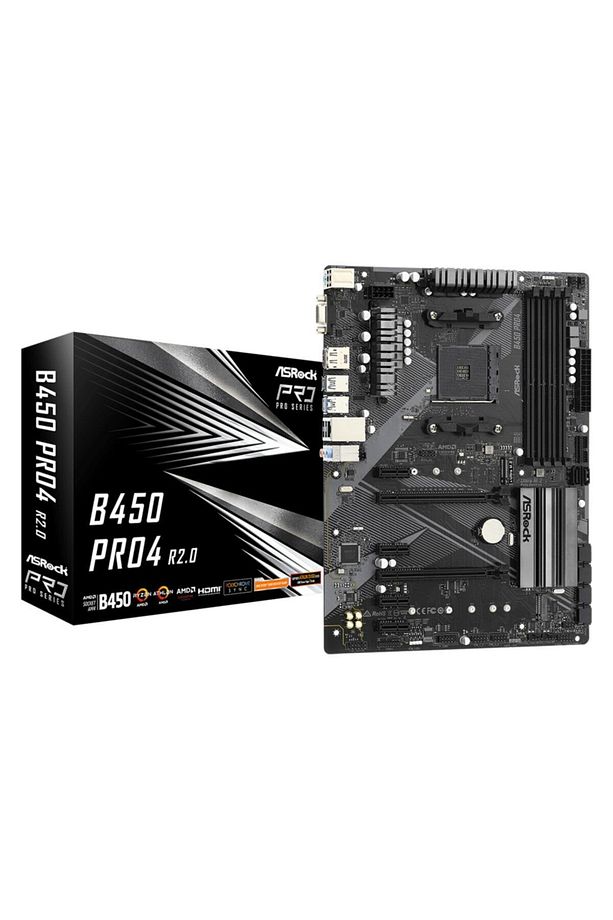 B450 Pro4 Rev2 Socket Am4, 4 Slot Ram Yuvası Argb, Ddr4 3200mhz+ (oc), Ultra M.2 Atx Anakart - 1