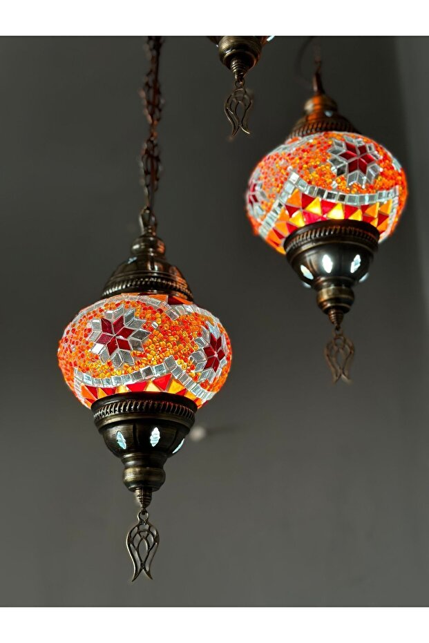 Otantik El Yapımı Mozaik Avize - 5